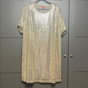Joe Fresh Gold Sequin Midi Dress